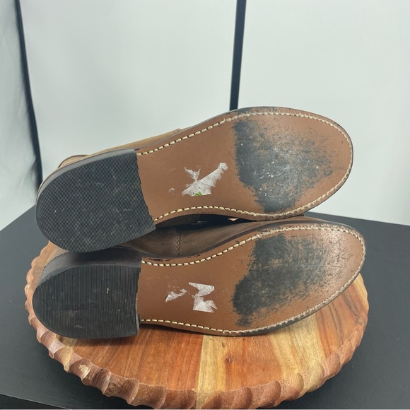 Vtg Packer Lace Up Western kiltie Work brown Leather Mens Boots 7.5 EW wide - Picture 5 of 6